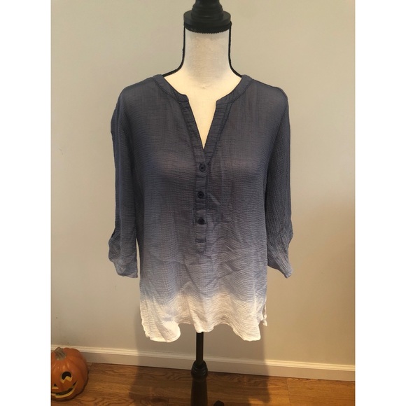 Chico's Tops - Chico’s Ombré Blue White Blouse